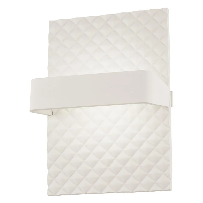 Industrial Area Lighting for Large Open SpacesQuilted 9 in. LED Outdoor Wall Sconce White Finish Industrial Area Lighting for Large Open SpacesQuilted 9 in. LED Outdoor Wall Sconce White Finish