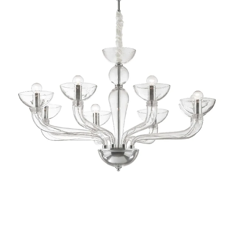 Track lighting for enhancing the architectureCasanova 8Lt Centre Ceiling Light - Transparent Finish