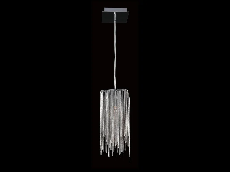 Track lighting with a brushed nickel finishFountain Ave Square Mini Pendant