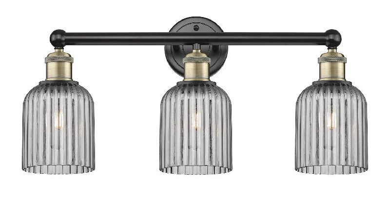 Industrial Lighting for Woodworking FactoriesEdison Three Light Bath Vanity