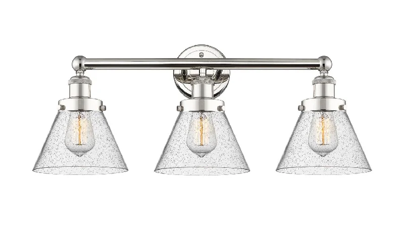 Dust - Resistant Industrial Lighting for Dirty WorkspacesEdison Three Light Bath Vanity Dust - Resistant Industrial Lighting for Dirty WorkspacesEdison Three Light Bath Vanity