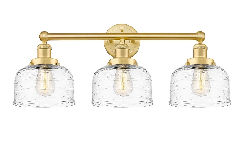 Industrial Lighting for Woodworking FactoriesEdison Three Light Bath Vanity