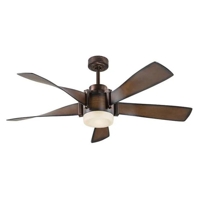 Track lighting for highlighting bookcases52" 5-Blade Ceiling Fan with Light