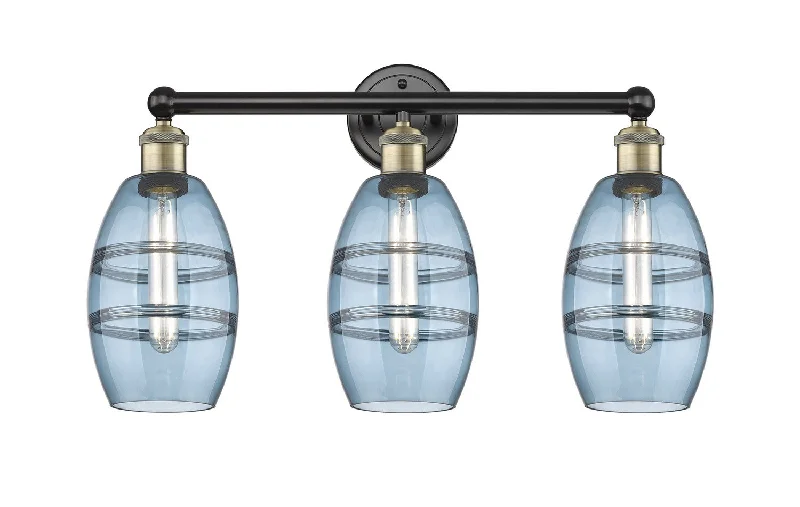 Industrial Lighting for Furniture FactoriesEdison Three Light Bath Vanity