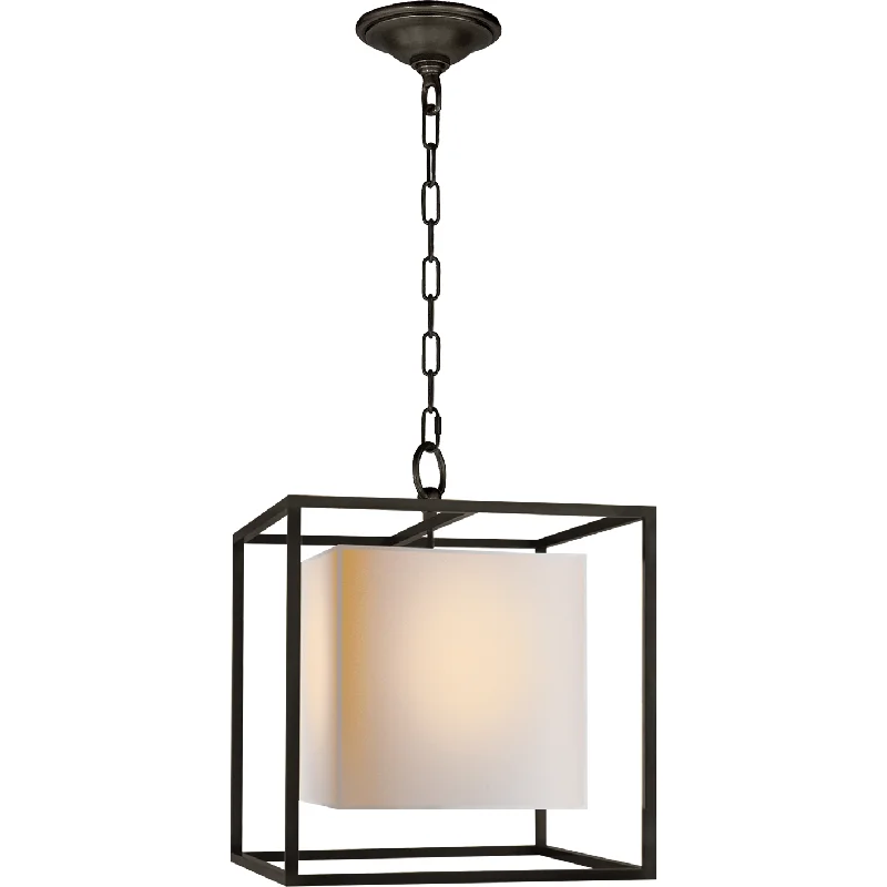 Track lighting with frosted glass shadesCaged Small Lantern