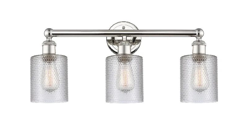 Industrial Lighting for Furniture FactoriesEdison Three Light Bath Vanity