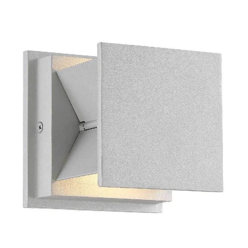 Energy - Efficient Industrial Lighting for Cost - SavingsBaffled 5 in. 2 Lights LED Outdoor Wall Sconce Silver Finish