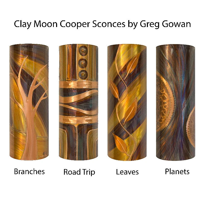 Track lighting for illuminating dining tablesClay Moon Copper Sconce