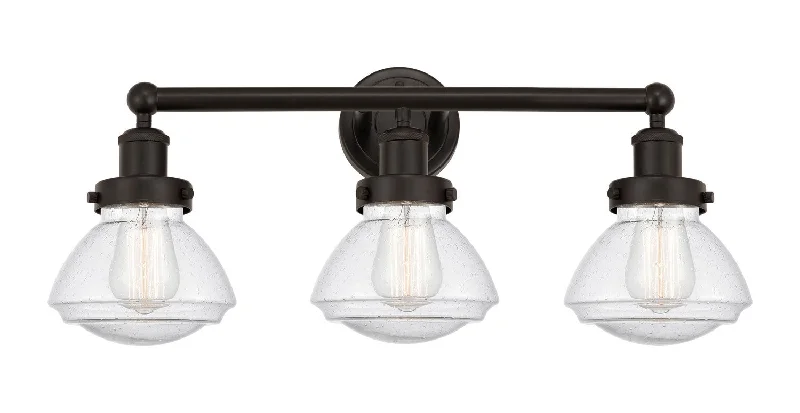 Waterproof Industrial Lighting for Wet AreasEdison Three Light Bath Vanity