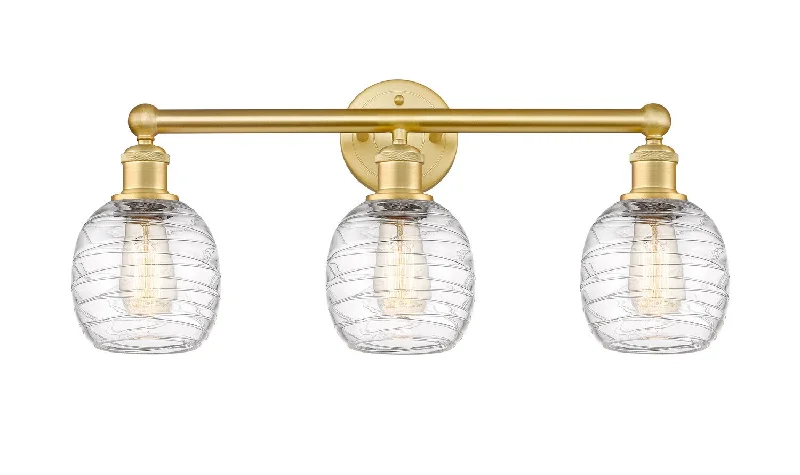 Waterproof Industrial Lighting for Wet AreasEdison Three Light Bath Vanity