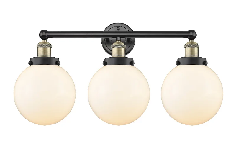 Waterproof Industrial Lighting for Wet AreasEdison Three Light Bath Vanity