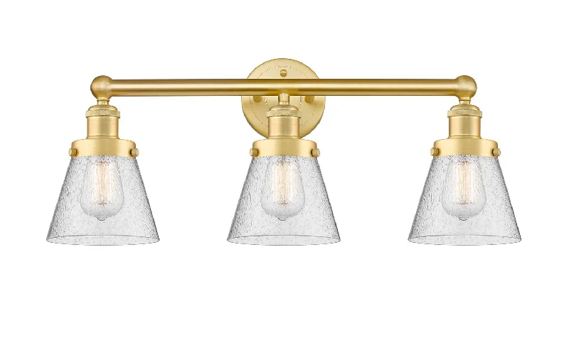 Industrial Lighting for Metal Fabrication ShopsEdison Three Light Bath Vanity