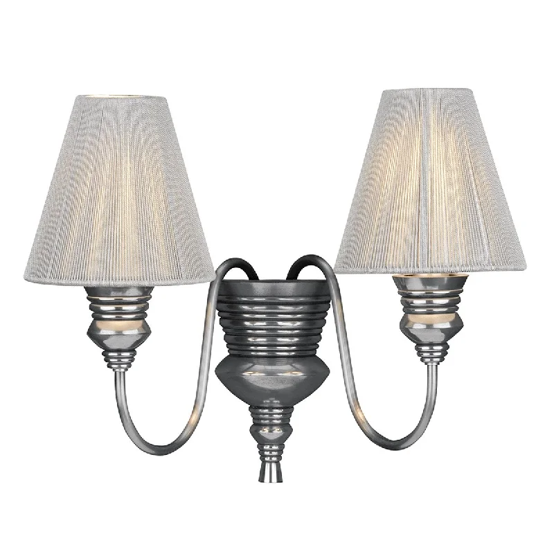 Track lighting for accentuating artworksDavid Hunt Doreen 2 Light Wall Bracket Pewter complete with String Shades/Silk Shades Track lighting for accentuating artworksDavid Hunt Doreen 2 Light Wall Bracket Pewter complete with String Shades/Silk Shades