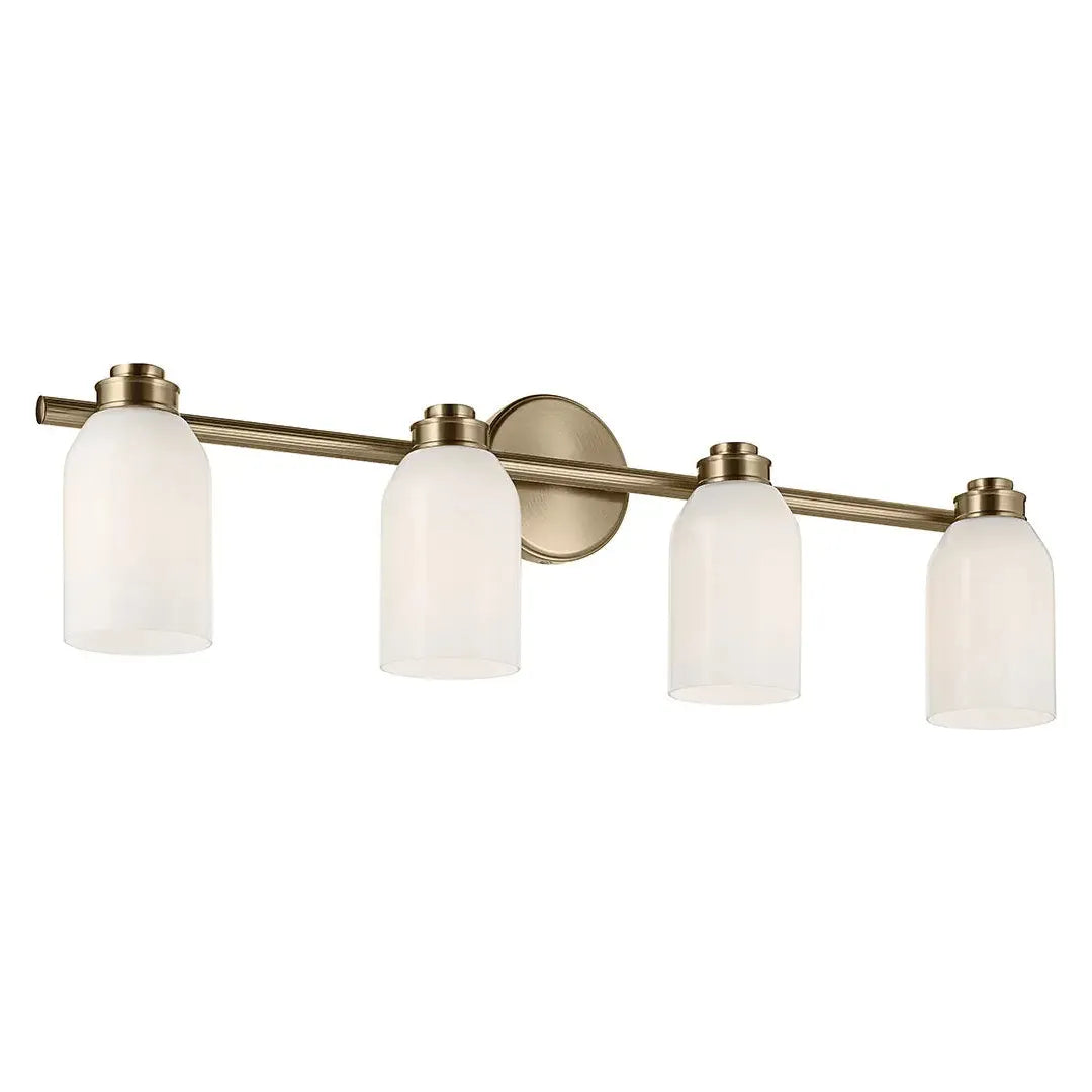 Track lighting with a brushed nickel finishShae 31" 4-Light Vanity Light