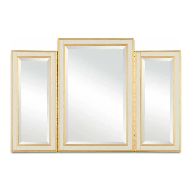Track lighting with frosted glass shadesArden Ivory Vanity Mirror