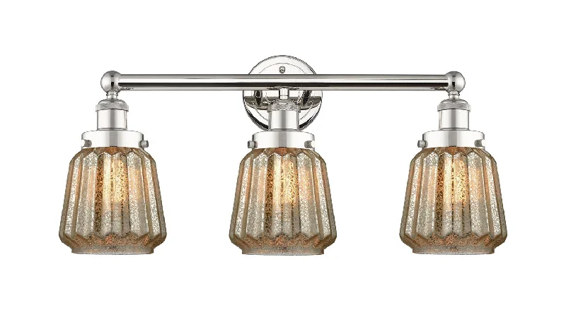 Industrial Lighting for Textile MillsEdison Three Light Bath Vanity