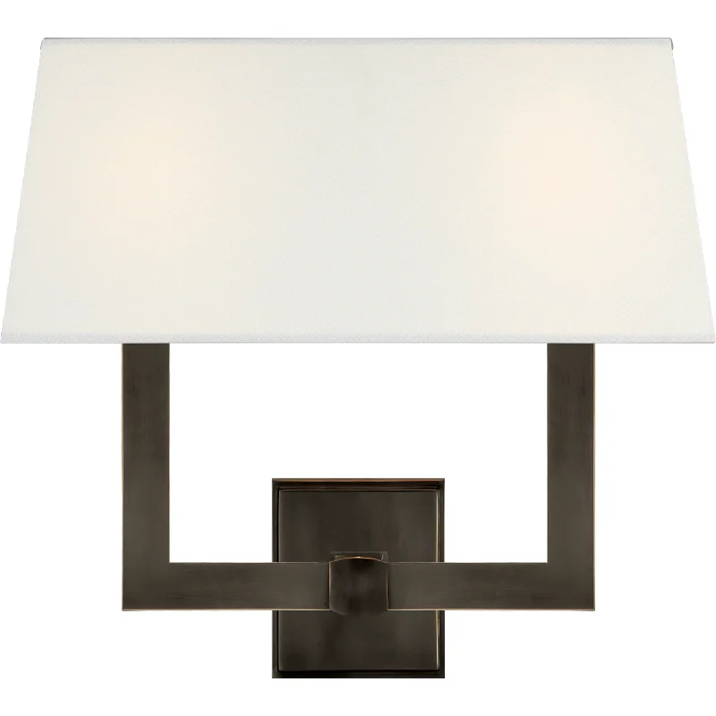 Track lighting with a minimalist track designSquare Tube Double Sconce with Single Shade