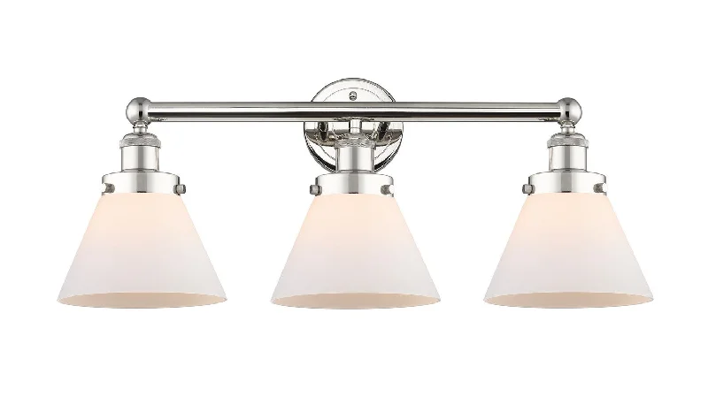 Industrial Lighting for Textile MillsEdison Three Light Bath Vanity