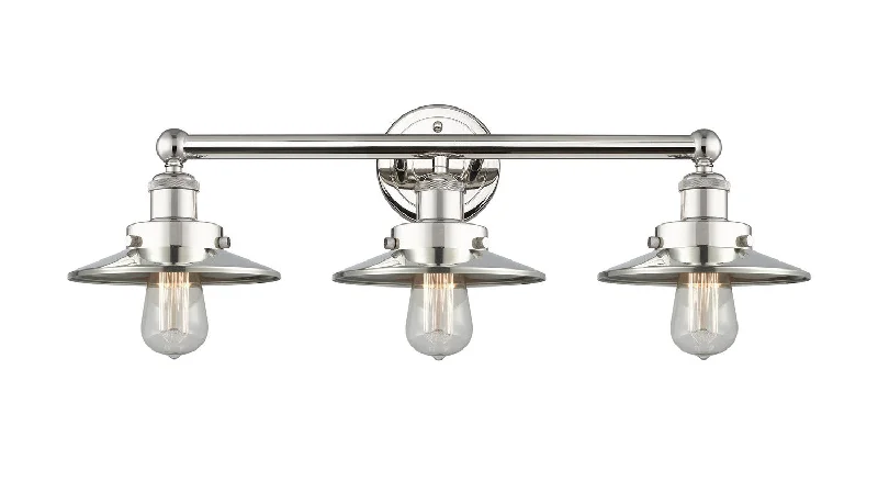 Industrial Lighting with High CRI (Color Rendering Index) for True Color PerceptionDowntown Urban Three Light Bath Vanity Industrial Lighting with High CRI (Color Rendering Index) for True Color PerceptionDowntown Urban Three Light Bath Vanity