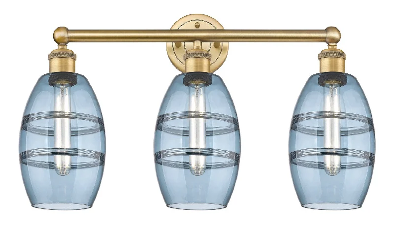 Industrial Pendant Lighting for Machine ShopsEdison Three Light Bath Vanity