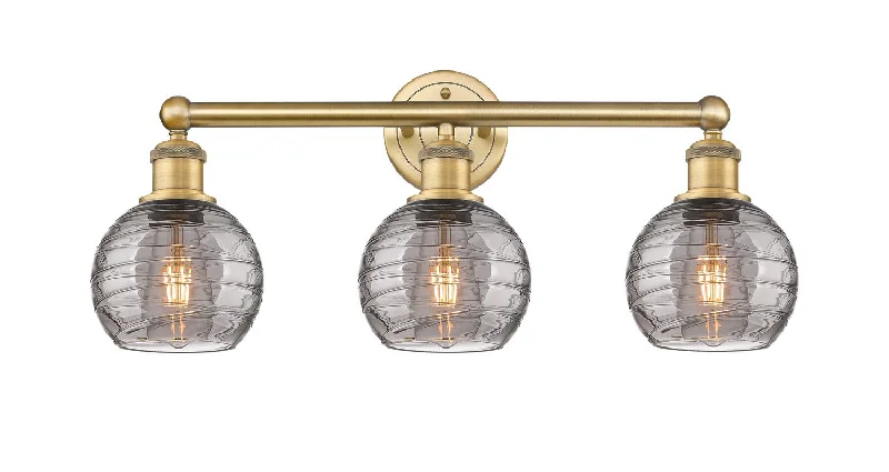 Industrial Lighting for Printing Press FacilitiesEdison Three Light Bath Vanity