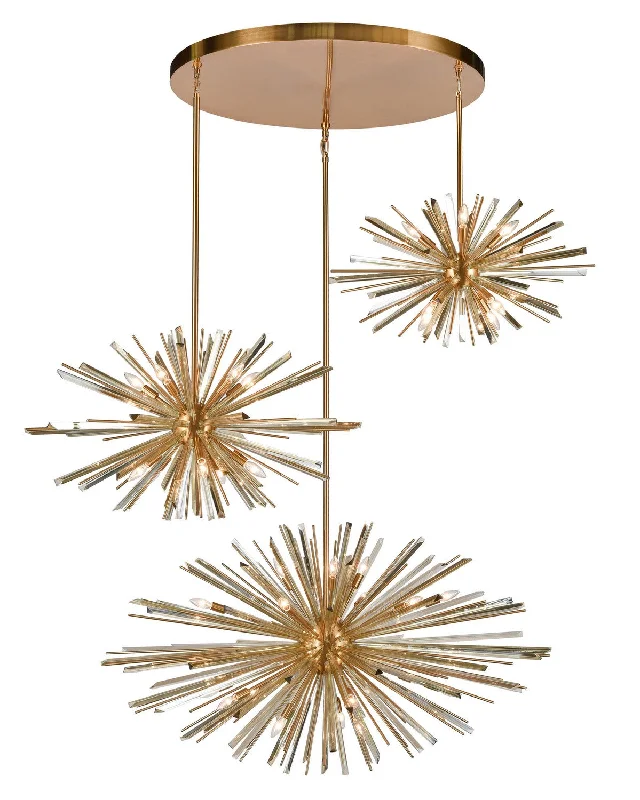 Track lighting with colored glass accentsPalisades Multi Light Pendant