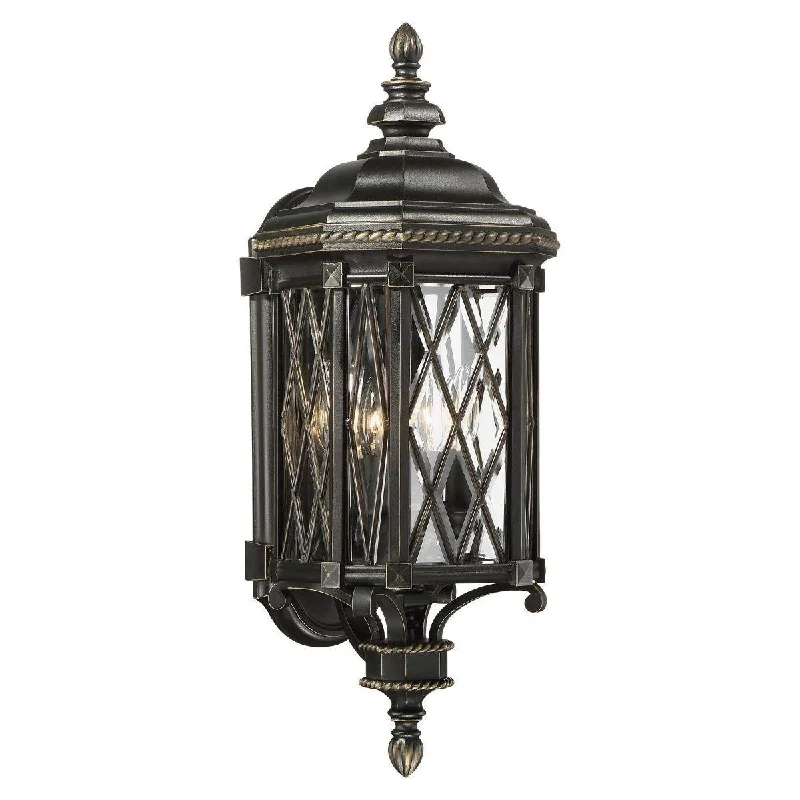 Industrial Area Lighting for Large Open SpacesBexley Manor 25 in. 4 Lights Outdoor Wall Lantern Black & Gold Finish Industrial Area Lighting for Large Open SpacesBexley Manor 25 in. 4 Lights Outdoor Wall Lantern Black & Gold Finish