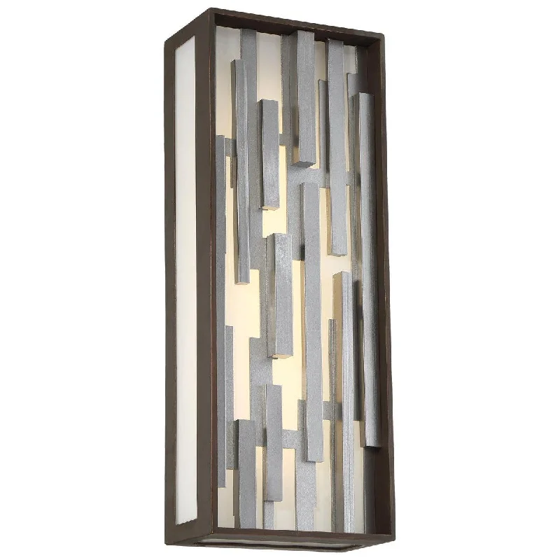 Energy - Efficient Industrial Lighting for Cost - SavingsBars 17 In. LED Outdoor Wall Sconce Bronze & Silver Finish Energy - Efficient Industrial Lighting for Cost - SavingsBars 17 In. LED Outdoor Wall Sconce Bronze & Silver Finish