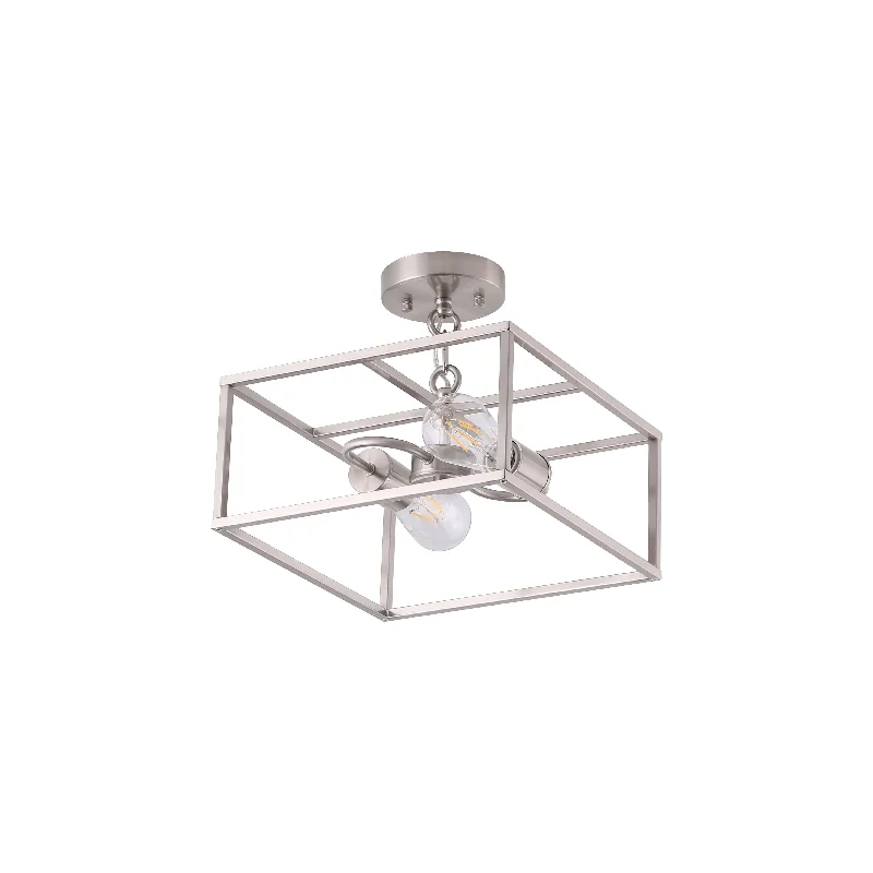 Wireless track lighting for easy installationKaslo 2-Light Semi-Flush Mount