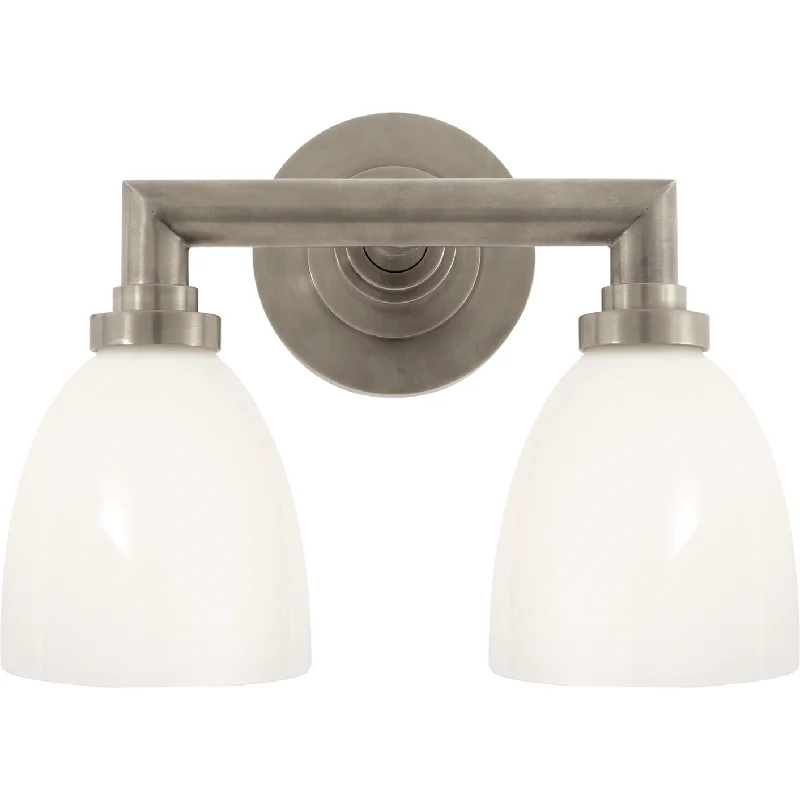 Track lighting with frosted glass shadesWilton Double Bath Light