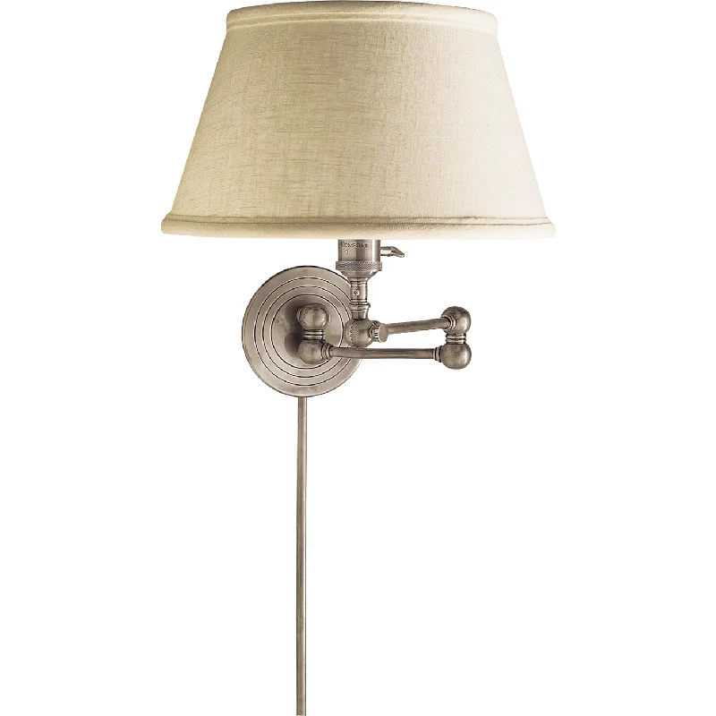 Track lighting with a chunky, bold designBoston Swing Arm with Linen Shade