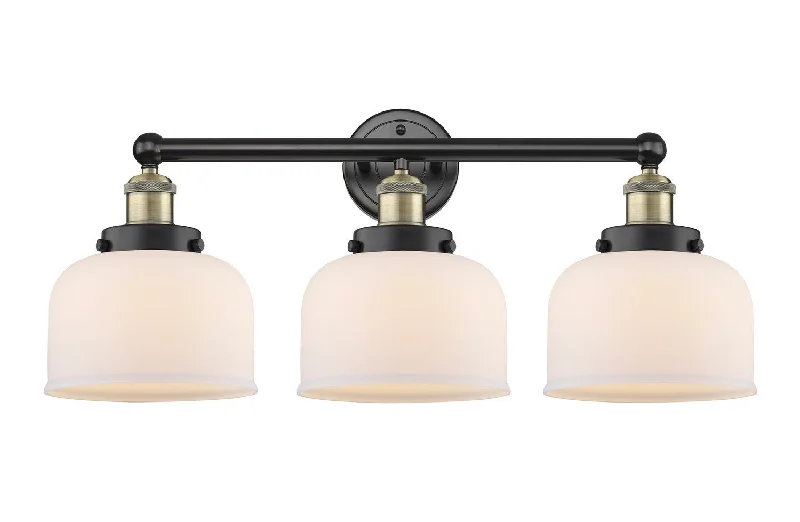 Industrial Lighting for Metal Fabrication ShopsEdison Three Light Bath Vanity