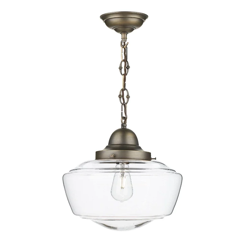 Track lighting for creating a moody atmosphereStowe single pendant in antique brass/Satin Chrome with clear/Opal/Smoked Glass