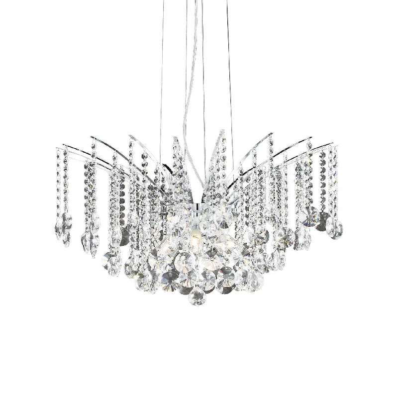 Track lighting with frosted glass shadesAudi-77 8Lt Chandelier - Chrome Finish