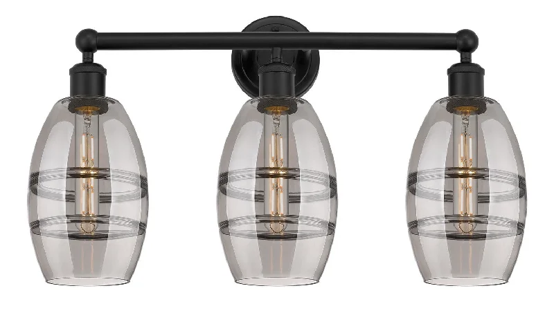 Industrial Lighting for Woodworking FactoriesEdison Three Light Bath Vanity