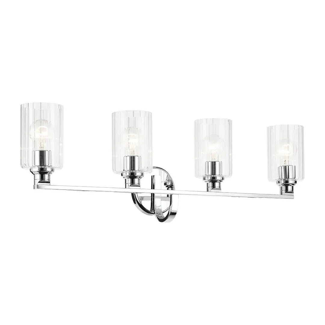 Track lighting with frosted glass shadesGioe 32.25" 4-Light Vanity Light