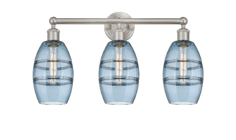 Industrial Lighting for Printing Press FacilitiesEdison Three Light Bath Vanity