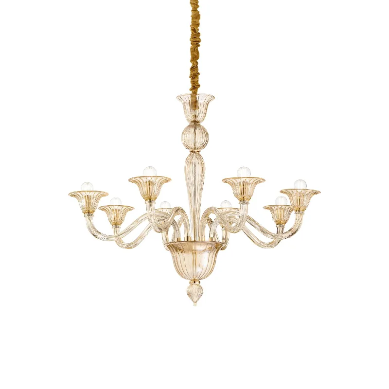 Commercial - grade track lighting for storesBrigitta centre ceiling light 8/12Lt - Amber/Transparent Finish