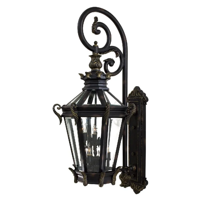 Industrial Lighting for Chemical PlantsStratford Hall 63 in. 9 Lights Outdoor Wall Lantern Heritage & Gold Finish Industrial Lighting for Chemical PlantsStratford Hall 63 in. 9 Lights Outdoor Wall Lantern Heritage & Gold Finish