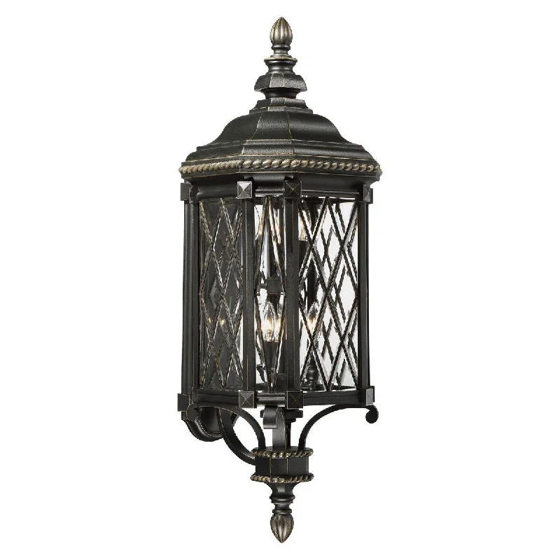 Durable Industrial Lighting for Harsh EnvironmentsBexley Manor 38 in. 6 Lights Outdoor Wall Lantern Black & Gold Finish Durable Industrial Lighting for Harsh EnvironmentsBexley Manor 38 in. 6 Lights Outdoor Wall Lantern Black & Gold Finish