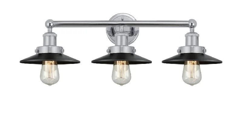Industrial Lighting with High CRI (Color Rendering Index) for True Color PerceptionFranklin Restoration Three Light Bath Vanity Industrial Lighting with High CRI (Color Rendering Index) for True Color PerceptionFranklin Restoration Three Light Bath Vanity