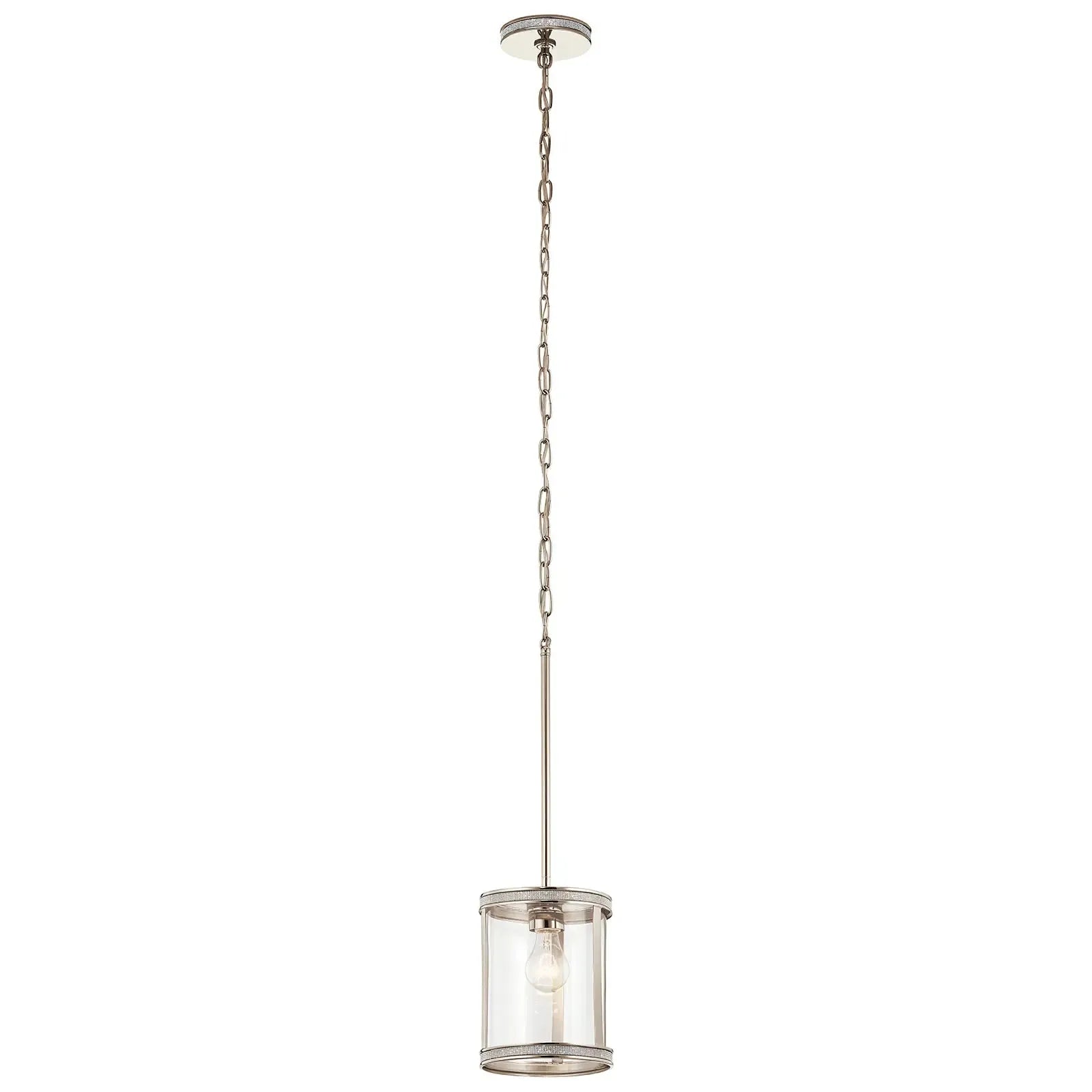 Track lighting with colored glass accentsAngelica 1-Light Mini Pendant