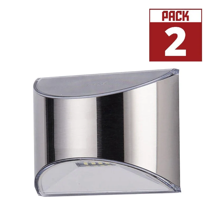 Color - Tunable Industrial Lighting for Special ApplicationsSolar LED Outdoor Wall Scocne 2700K Stainless Steel finish (Pack Of 2) Color - Tunable Industrial Lighting for Special ApplicationsSolar LED Outdoor Wall Scocne 2700K Stainless Steel finish (Pack Of 2)