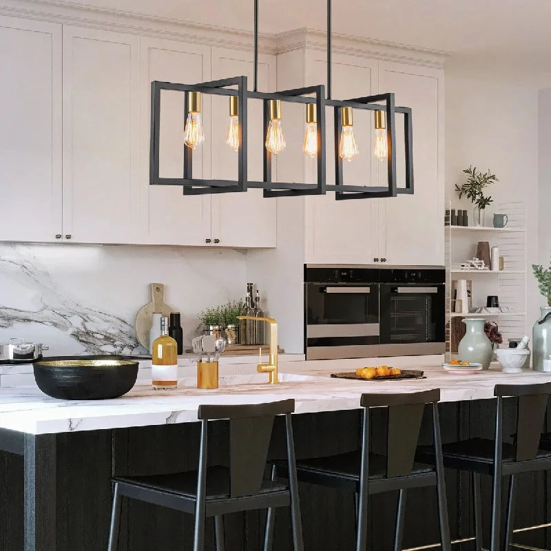 Chandeliers with Frosted Glass for a Softer Light DiffusionChandeliers with Frosted Glass for a Softer Light Diffusion6-Light Modern Industrial Linear Pendant Light Rectangular Cage Farmhouse Chandelier - 43.3 in. W x 11.4 in. D x 13.7 in. H Chandeliers with Frosted Glass for a Softer Light DiffusionChandeliers with Frosted Glass for a Softer Light Diffusion6-Light Modern Industrial Linear Pendant Light Rectangular Cage Farmhouse Chandelier - 43.3 in. W x 11.4 in. D x 13.7 in. H