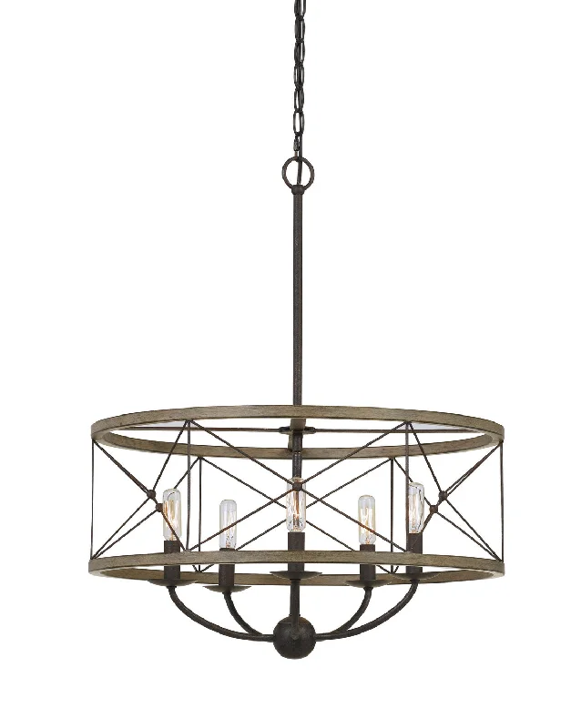 Large Chandeliers for Grand Halls and FoyersLarge Chandeliers for Grand Halls and FoyersCal Modica FX-3685-5 Chandelier Light - Distress Ivory/Iron