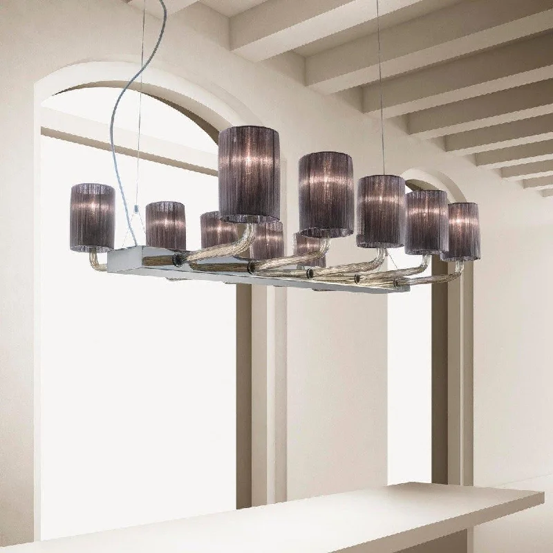Chandeliers with Metal Frames in Copper FinishChandeliers with Metal Frames in Copper FinishCan Can Double Linear Chandelier Chandeliers with Metal Frames in Copper FinishChandeliers with Metal Frames in Copper FinishCan Can Double Linear Chandelier