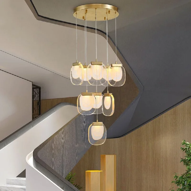 Ceiling - Mounted Chandeliers for Standard CeilingsCeiling - Mounted Chandeliers for Standard CeilingsDining Room Modern LED Chandelier Glass Lamp Gold Staircase Lighting Ceiling - Mounted Chandeliers for Standard CeilingsCeiling - Mounted Chandeliers for Standard CeilingsDining Room Modern LED Chandelier Glass Lamp Gold Staircase Lighting