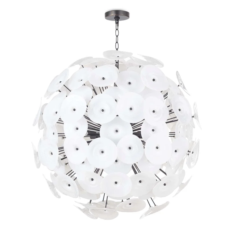 Chandeliers with Metal Frames in Black FinishChandeliers with Metal Frames in Black FinishPoppy Glass Chandelier Large White By Regina Andrew Chandeliers with Metal Frames in Black FinishChandeliers with Metal Frames in Black FinishPoppy Glass Chandelier Large White By Regina Andrew