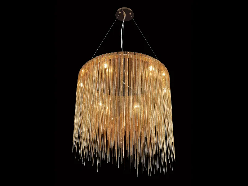 Tropical - Themed Ceiling Lights with Palm - Leaf Shapes and Rattan WrapsTropical - Themed Ceiling Lights with Palm - Leaf Shapes and Rattan WrapsAvenue Fountain Ave HF1202-G Pendant Light - Gold