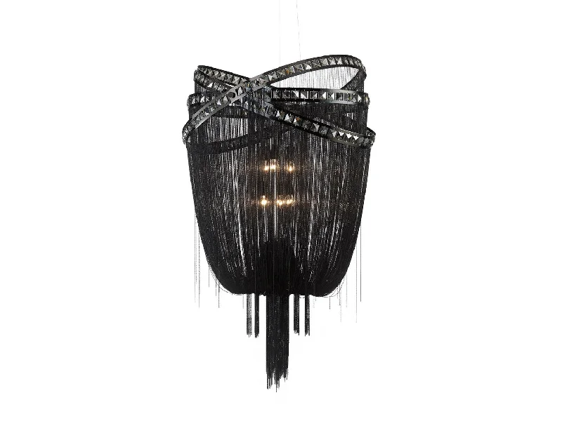 Bohemian Ceiling Lights with Beads, Tassels, and Colorful GlassBohemian Ceiling Lights with Beads, Tassels, and Colorful GlassAvenue Wilshire Blvd. HF1609-BLK Pendant Light - Black Chrome/Smoke Crystal Bohemian Ceiling Lights with Beads, Tassels, and Colorful GlassBohemian Ceiling Lights with Beads, Tassels, and Colorful GlassAvenue Wilshire Blvd. HF1609-BLK Pendant Light - Black Chrome/Smoke Crystal